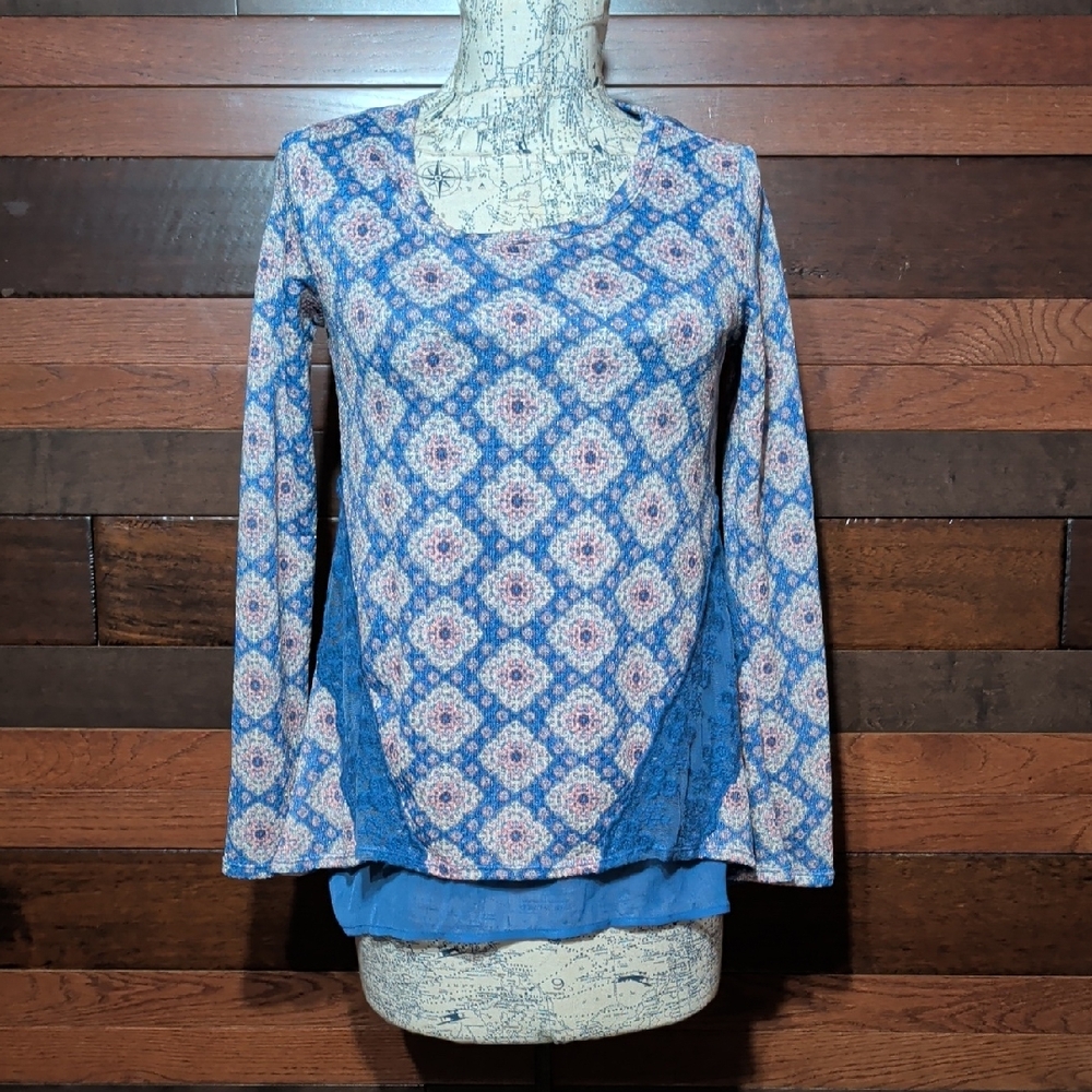 Tru Self Floral Blue Women's Top